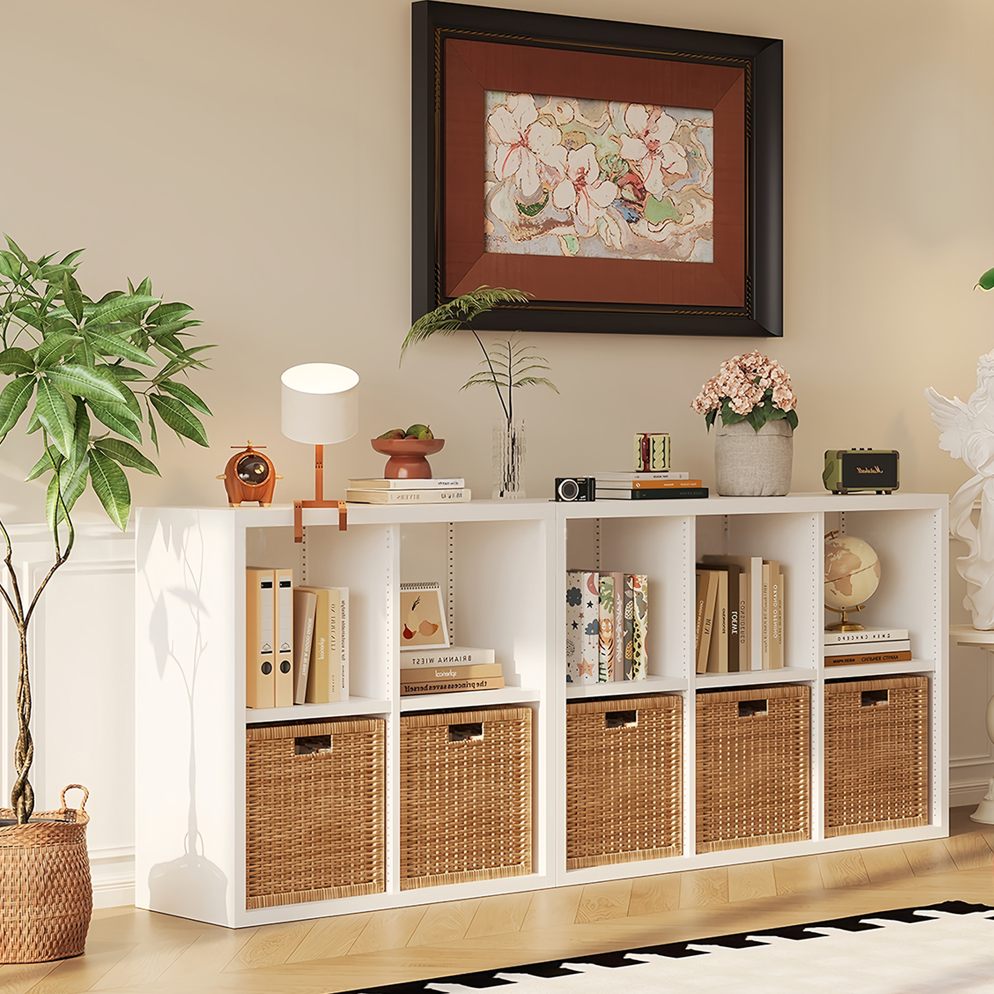 钢制书置物落地靠墙组合格子客厅幼儿园储物纳家用书