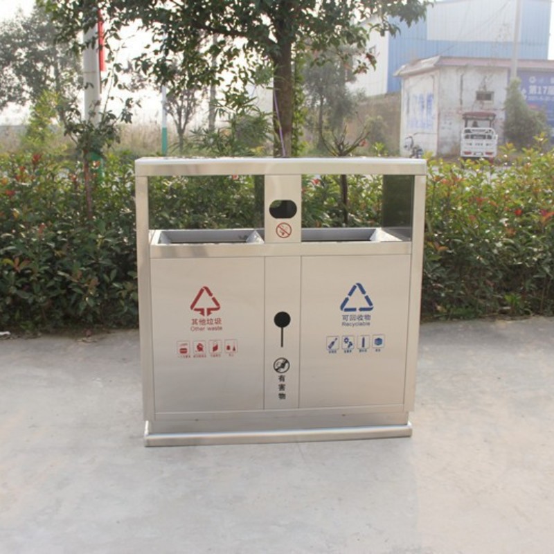 室外分类不锈钢平原桶加厚环保果皮箱街道小区物业公园商场垃圾桶