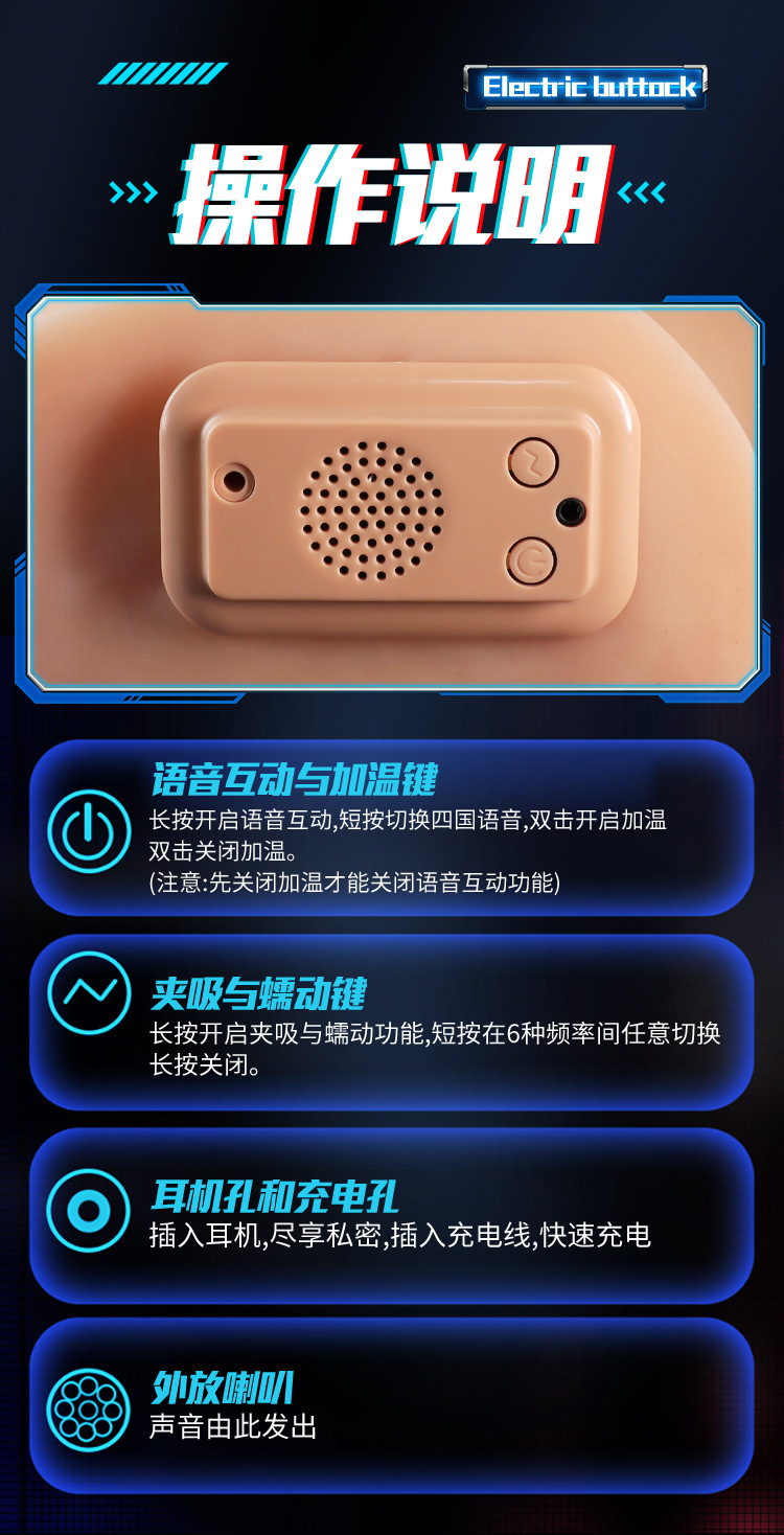 Jiuai Suction Mold Solid TPE Male Masturbator with Vaginal and Buttocks Entry — detail image 24