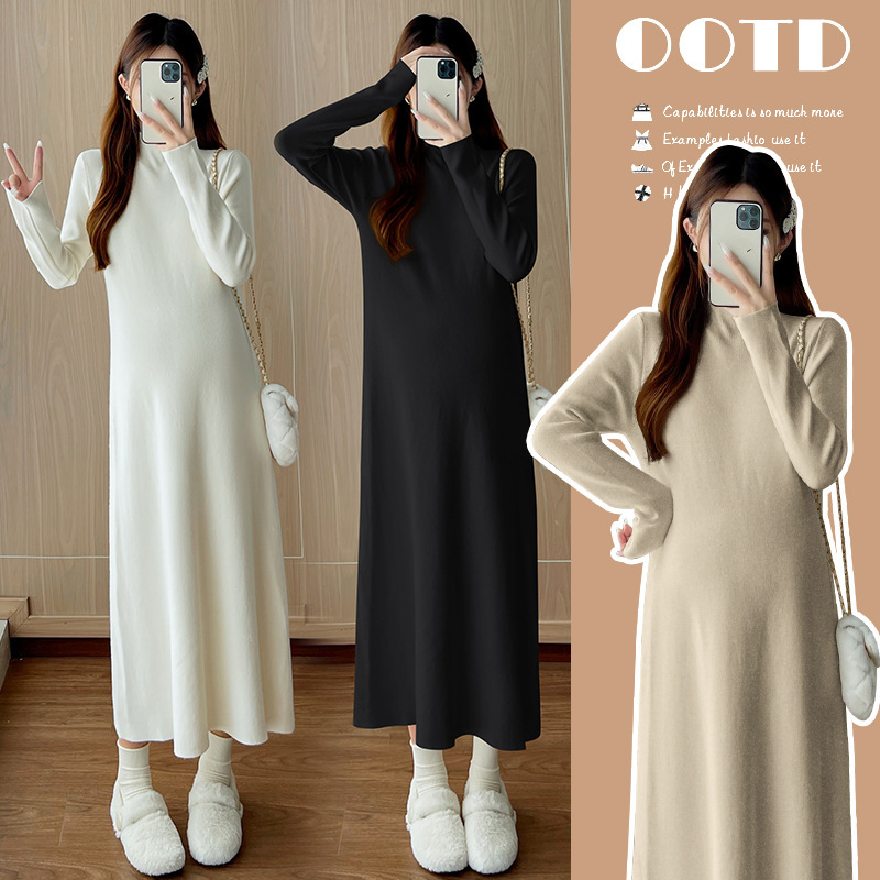 Maternity Dress Autumn and Winter 2025 New Fashion Loose High-Bottom Nursing Sweater Knitted Long Skirt Maternity Dress Autumn and Winter 2025 New Fashion Loose High-Bottom Nursing Sweater Knitted Long Skirt