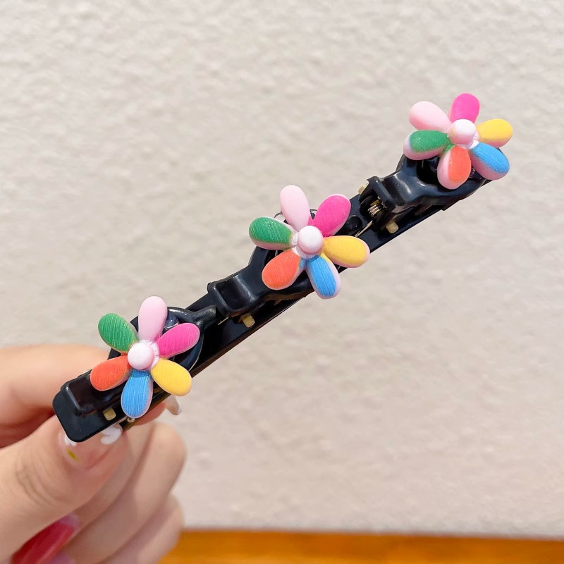 Otoño e invierno flocado clip de pelo trenzado de las mujeres de alto grado frente lado flequillo roto clip de pelo clip superior horquilla tocado