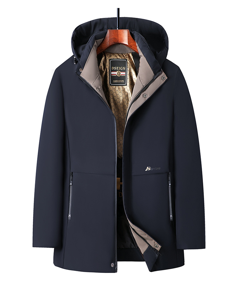 Vêtements pour hommes Manteau d'hiver pour hommes plus veste en coton épais en velours veste décontractée en coton de soie veste en coton mi-longue pour hommes noir or chaud_voghion.com