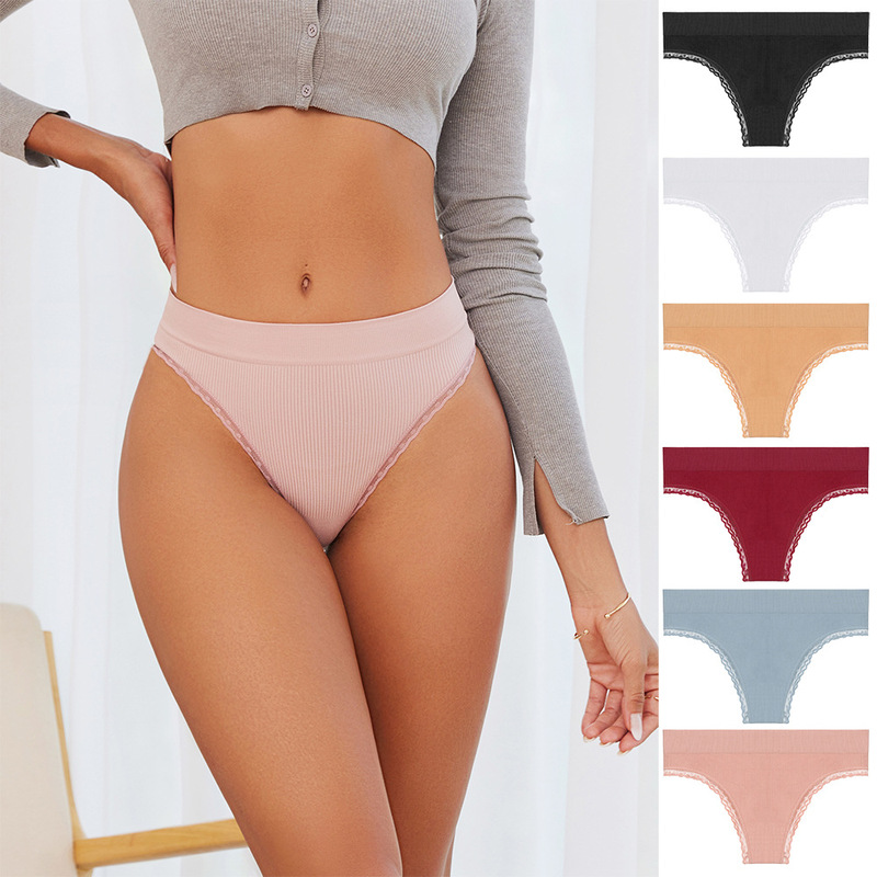 Russian Seamless Triangle Panties with Folded Edges, European and American Style, Sexy, Breathable, Plus Size, High Elasticity Bikini Panties for Women