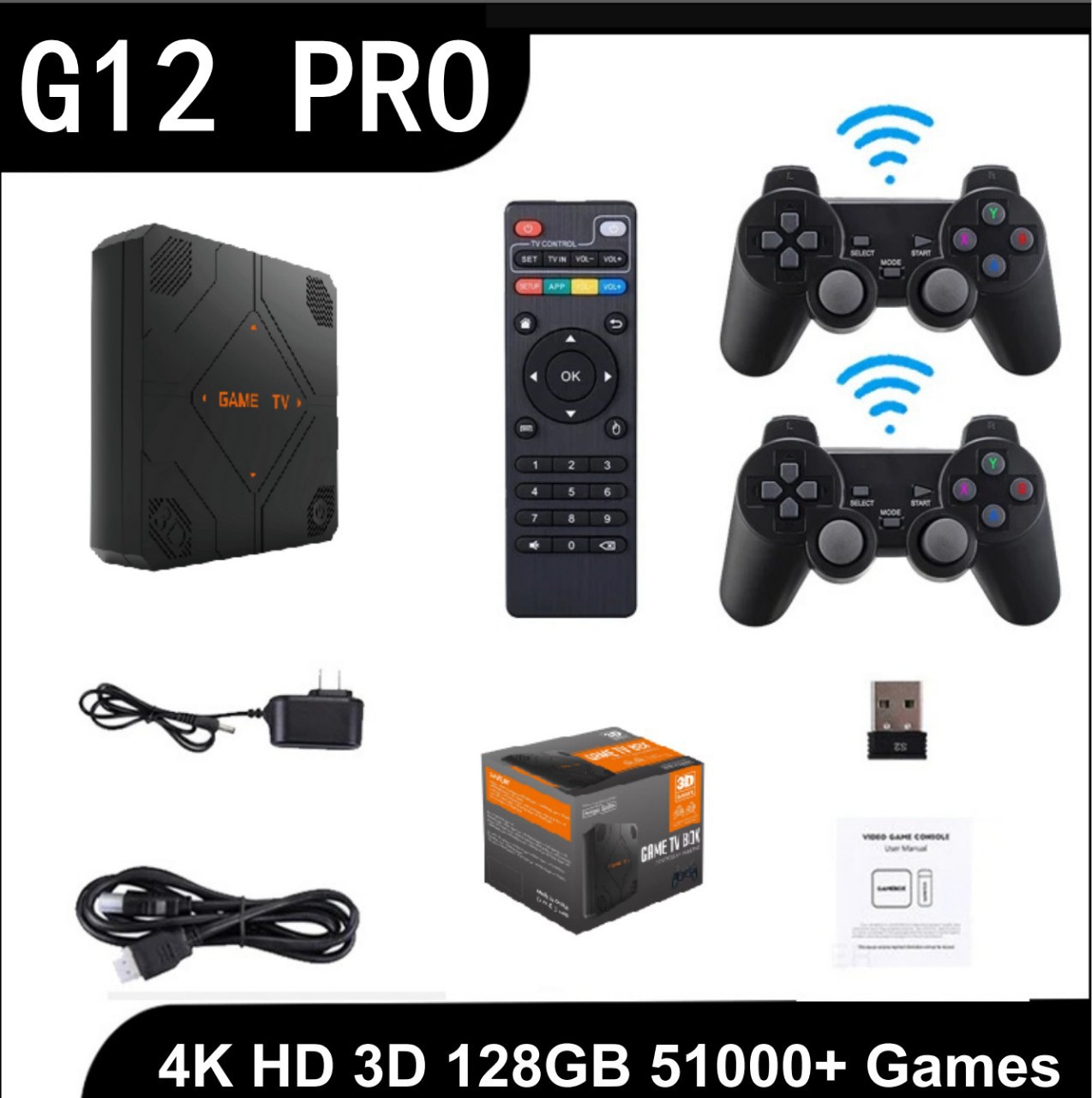 G12 Pro Game Console V5 Home Tv HDMI High-Definition Wireless Controller for Two Players