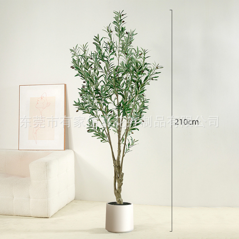 Nueva Amazon Desmontaje y montaje de plantas de simulación de olivo Adornos de plantas en macetas para el suelo Árbol falso para el hogar Decoración de la sala de estar Plantas verdes