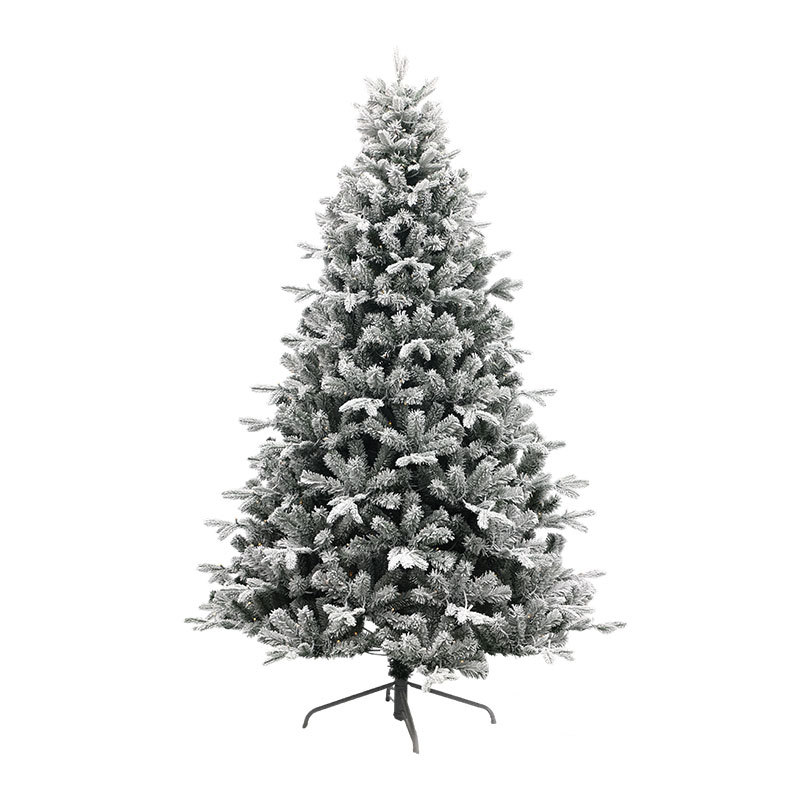Arbol de Navidad blanco flocado pe decoración de Navidad nieve simulación árbol de nieve criptografado lujoso paisaje de nieve árbol grande desnudo