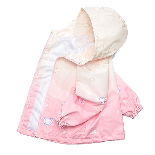 Women's Spring/Autumn Jacket 2024 New Fashion Children's Spring Gradient Casual Girl Spring Jacket Windbreaker