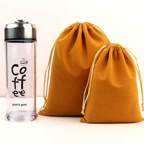 Jewelry bag with drawstring top, high-end velvet bag with gold edge and gold pocket gift, jewelry packaging bag, wholesale and customization