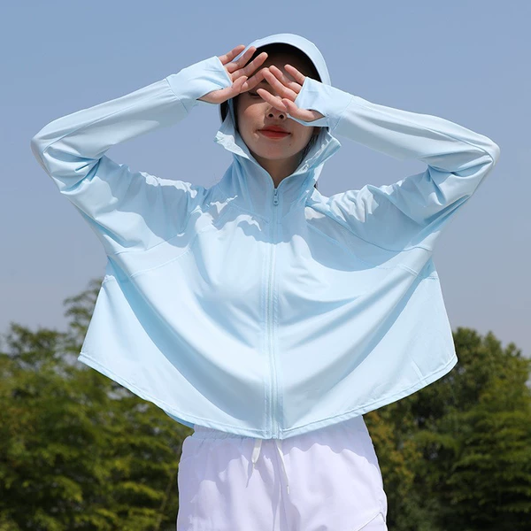 UPF50+[waist-length] haze blue