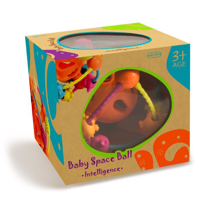 Hollow Ball Soft Rubber Colorful Bell Ball with Sound Cross-border Baby Rattles Ball Grab Ball Baby Toys