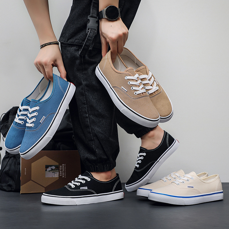2026 Summer New White Men's Canvas Shoes Trendy Ins Flat-Soled Women's Student Casual Retro Skate Shoes