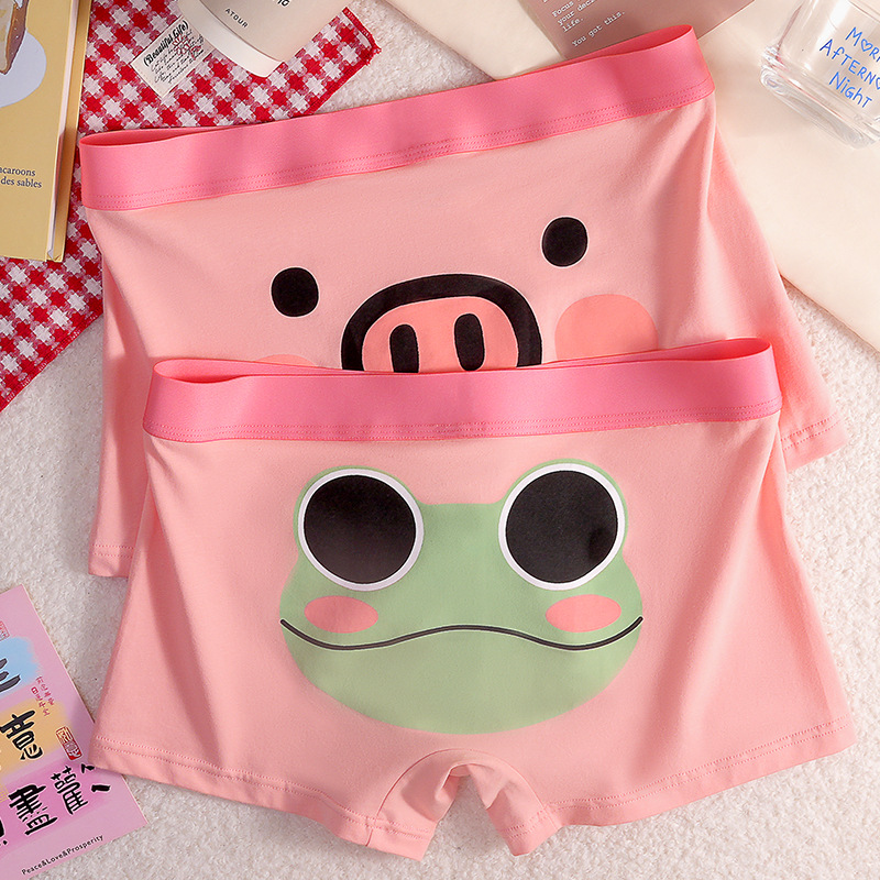 Frog Print Men's Underwear Cotton Pig Anti-bacterial Cartoon Cute Boy Funny plus size Boxer Shorts