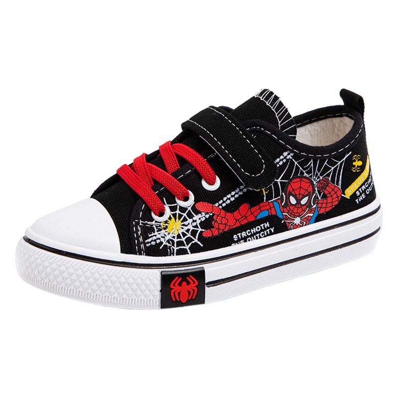 Children's Canvas Shoes Boys Breathable 2023 New Autumn Fashion Cartoon Velcro Children's Shoes Casual Non-Slip Soft Sole Shoes