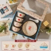 Qingyun Jiyan 4 bowls, 4 spoons, 2 plates of high-end gift boxes