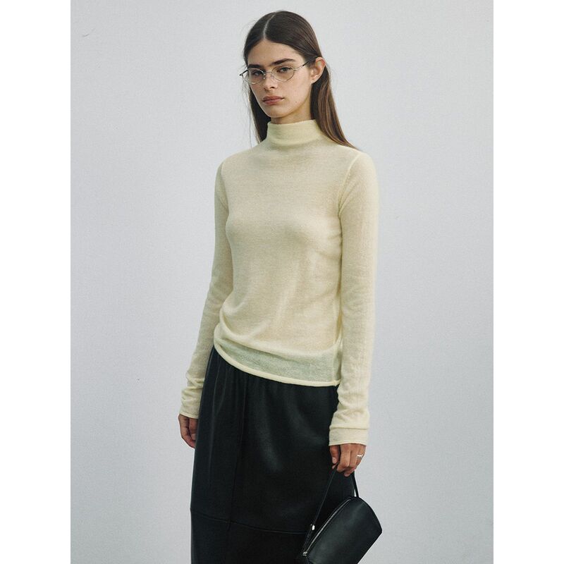 [Co-line] RAME Autumn/Winter New Collection: Soft and Comfortable Tencel Wool High-Neck Knit Base Layer Long-Sleeve Sweater C6472