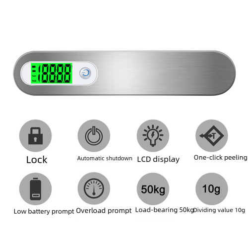 Portable 50kg Fabric Luggage Scale, Mini Stainless Steel Electronic Carry-on Scale, Air Express Mail Bag Scale Wholesale