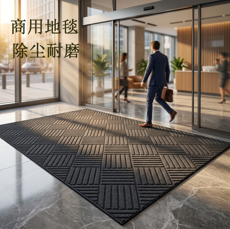 Commercial Carpet Entrance Door Mat, Dirt-Resistant and Dust-Removing Carpet, Thickened, Customizable Diamond Pattern, Large Area Full-Cover Carpet Commercial Carpet Entrance Door Mat, Dirt-Resistant and Dust-Removing Carpet, Thickened, Customizable Diamond Pattern, Large Area Full-Cover Carpet