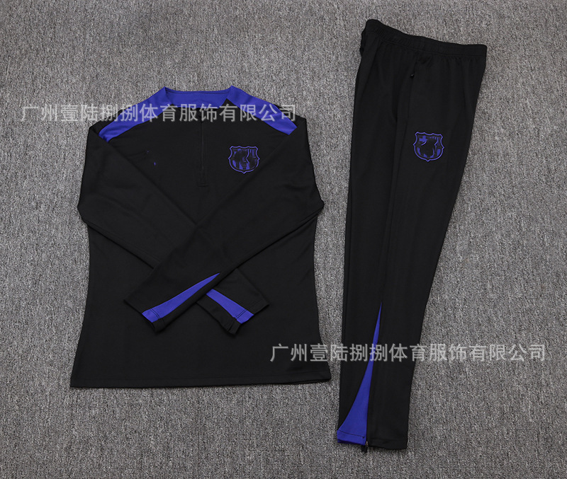 2526新款足球服巴黎皇马阿森纳拜仁长袖半拉训练服一件批发|undefined