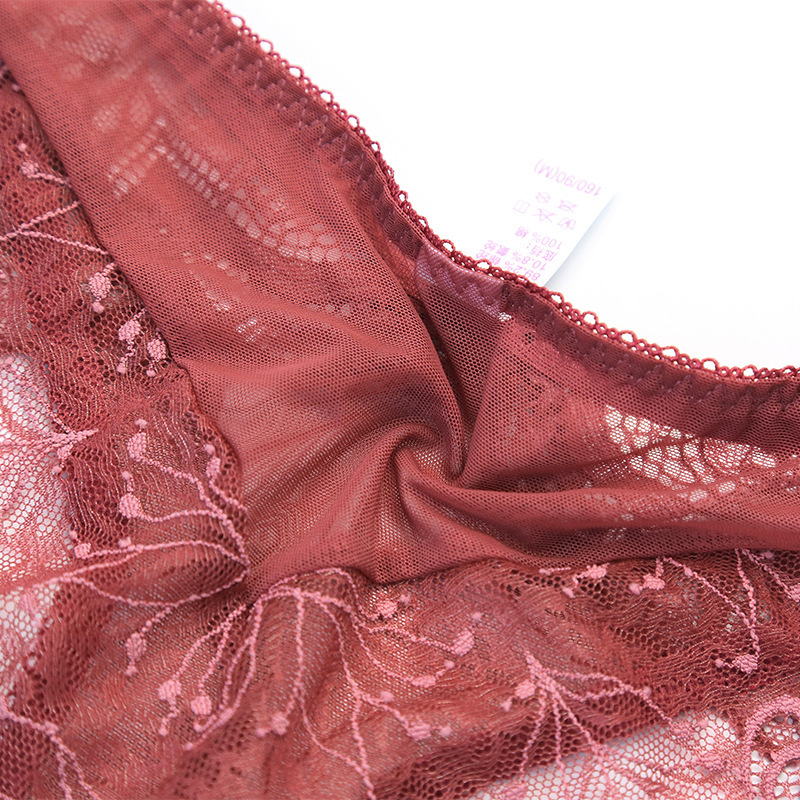 Ropa interior sexy de encaje de las mujeres año de nacimiento más tamaño ropa interior roja puro deseo medio cintura puro deseo ropa interior de niña sin costuras