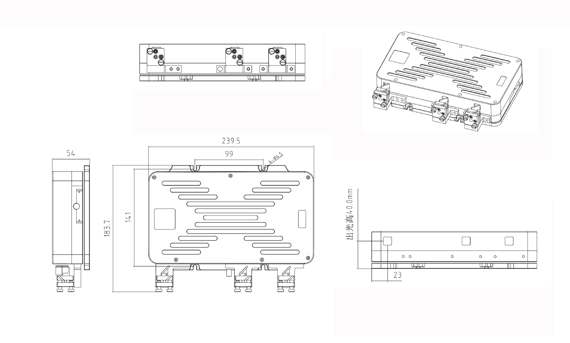 Description Picture 2 of item638nm/520nm/445nm RGB20W Color Laser Module TTL/ Analog Modulation