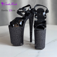 交叉带23cm欧美性感鱼嘴夜店恨天高模特走秀超高跟凉鞋宴会演出鞋