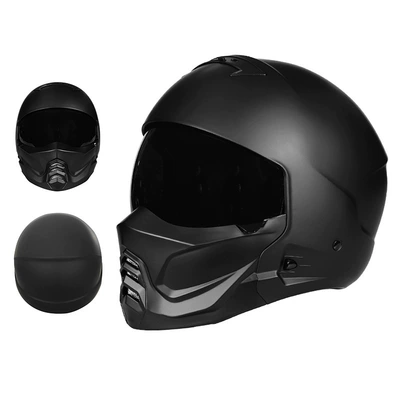 Combination Half Helmet, Motosiklet kaskı (dəbilqə) - 856-yahei-third-generation-black-lenses-m55-56