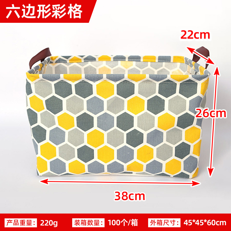 Procesamiento de algodón personalizado de mano de escritorio cesto de almacenamiento de artículos diversos gabinetes de ropa pequeña tela cesto de almacenamiento de comercio exterior