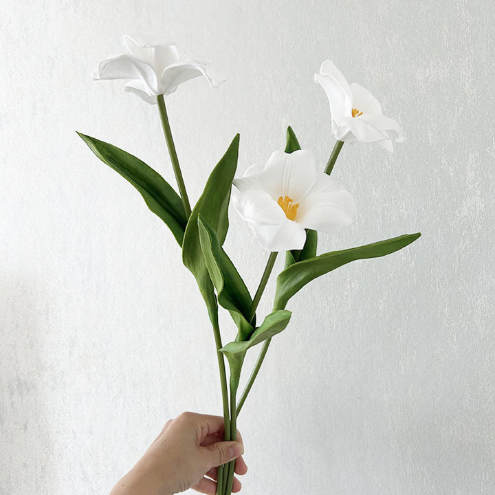 Venta al por mayor luz de lujo pu abierto gran flor tulipán boda hogar Decoración suave diseño novia con flor Accesorios