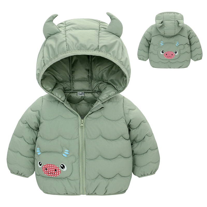 Fábrica transfronteriza de ternero con capucha para niños abrigo de algodón acolchado otoño e invierno abrigo infantil niños y niñas espesado algodón cálido