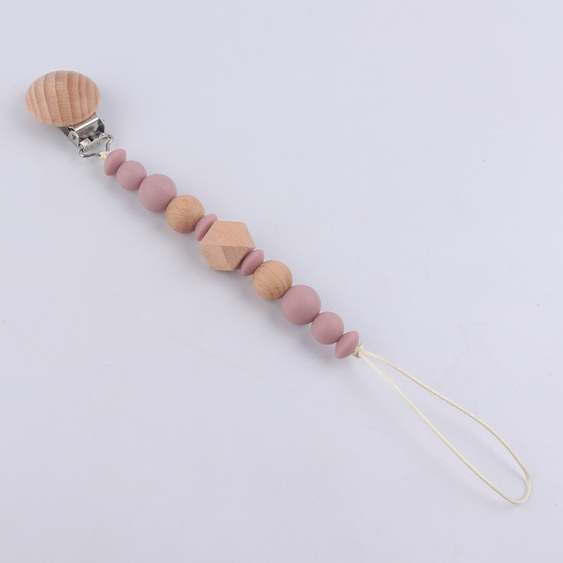 Nuevos suministros para bebés intervalo octogonal perlas Cadena de pezón calmante bebé mordedura molar Cadena de pezón cadena anti-caída