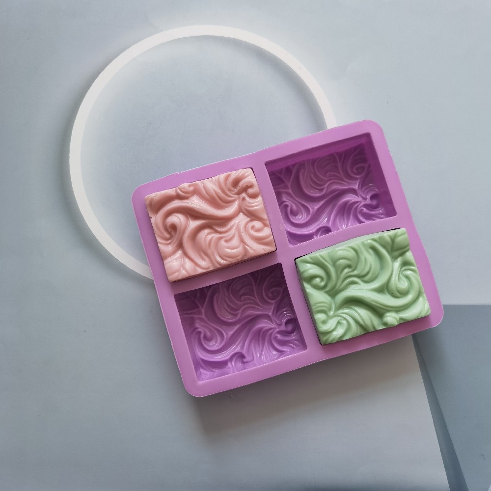 Silicone 4 Lian Wavyflower Soap 207 molde de pastel gelatina pudín molde de pastel herramientas de horneado