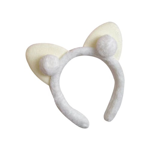 Cute cat ears plush headband for face washing female princess style Korean fairy hairpin Japanese style headband hair accessories headdress for women