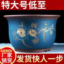 宜兴紫砂兰花盆陶盆花瓶绿萝多肉种菜特大号盆景盆陶瓷