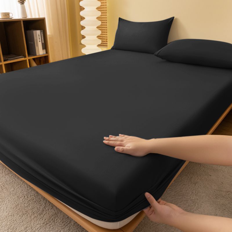Fitted Sheet Cover Single Piece Bed Sheet Washed Cotton Non-Mattress Cover Mattress Protector Bed Cover Dust Cover Anti-Slip Cover