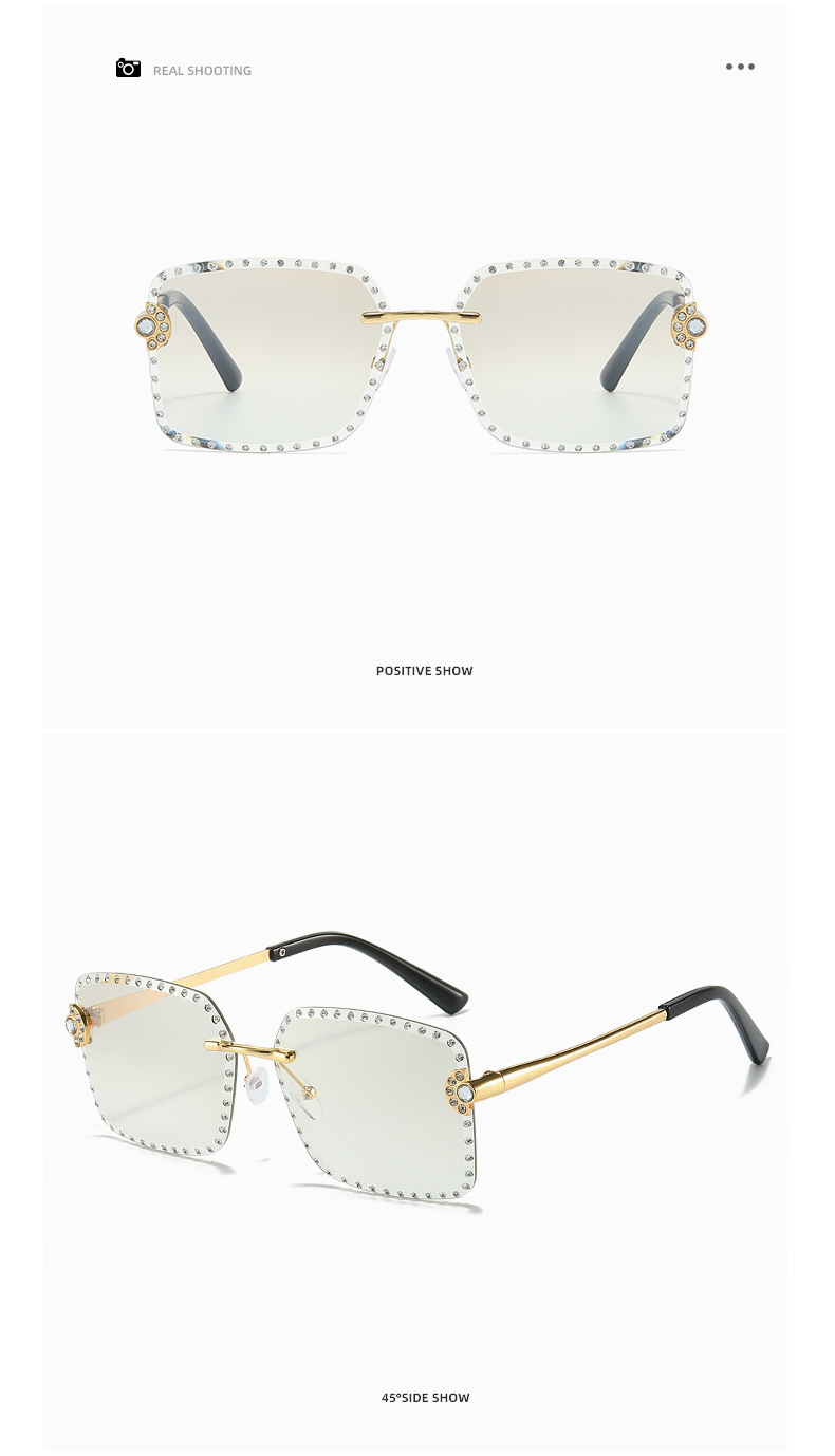 IG Style Gradient Color Diamond Women's Sunglasses display picture 5