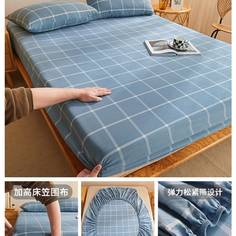 Nuevo estilo 2025 nuevo estilo sábana de algodón de una pieza cubierta protectora de colchón cubierta de cama juego de tres piezas de algodón lavado cuatro estaciones universal