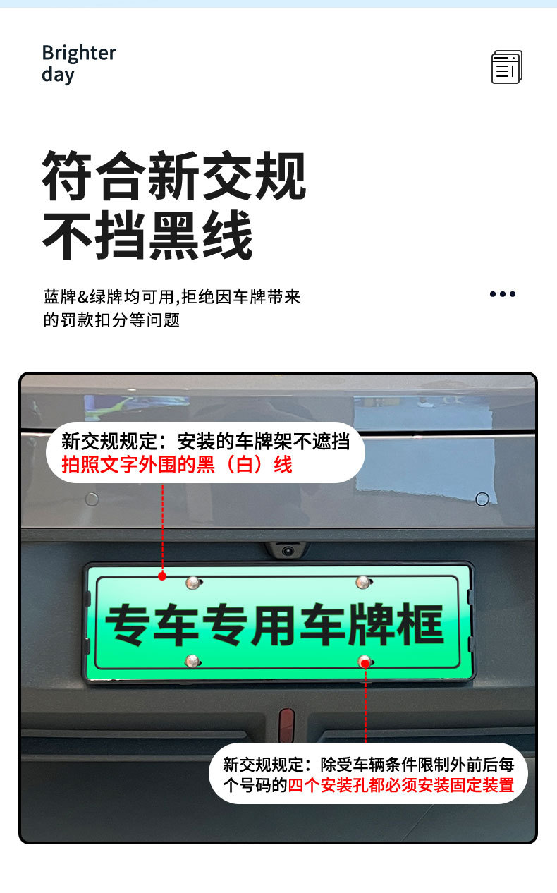 Suitable for Nio Firefly Special Vehicle License Plate Frame, New Energy Vehicle, New Traffic Regulations, Full Edge Protection Frame Modification