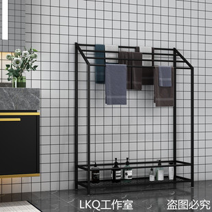 Ql@3H Accessible Luxury Simple Bathroom Floor-Standing Towel Rack Without Punching Bathroom Towel Rack Storage Rack Rag Hanger