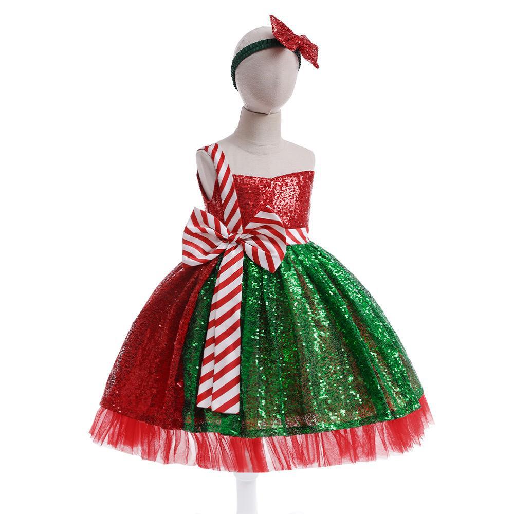 2024 nuevos niños de la Navidad traje Cosplay Masquerade color pettiskirt niñas vestido
