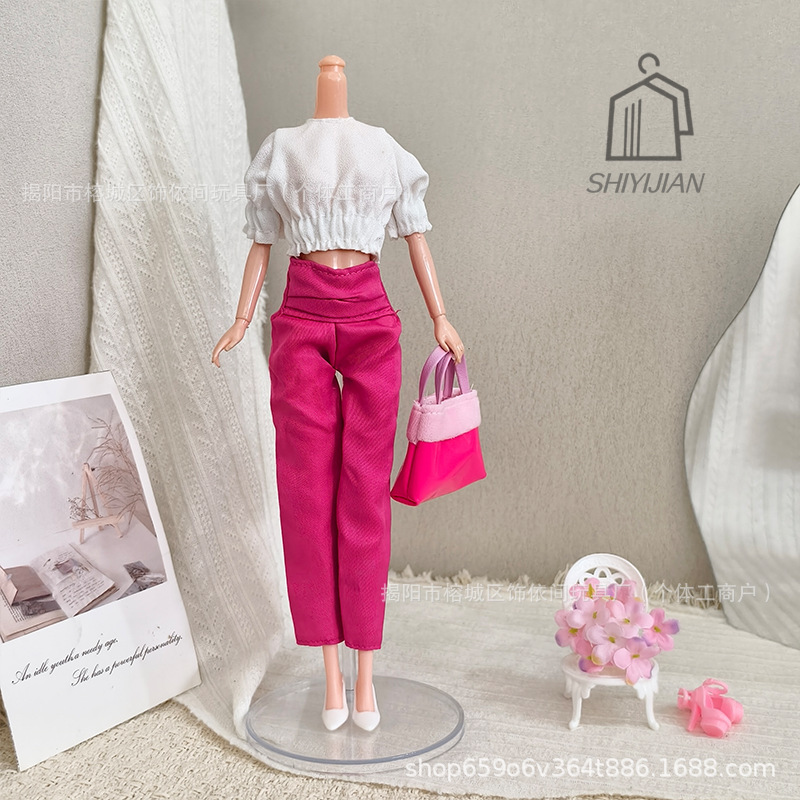 30cm Barbie Doll Clothes Spring Bright Pink Fashion Style Clothes Skirt Suit Trousers Dress 30cm Barbie Doll Clothes Spring Bright Pink Fashion Style Clothes Skirt Suit Trousers Dress