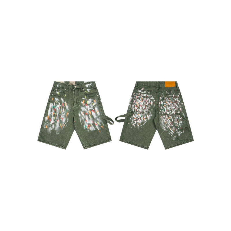 2026 Spring and Summer New Gallery Dept Splash-Ink Casual Denim Shorts, Unisex Style, Wholesale Distribution