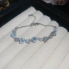 393# Bracelet-Silver-Blue-Love Heart