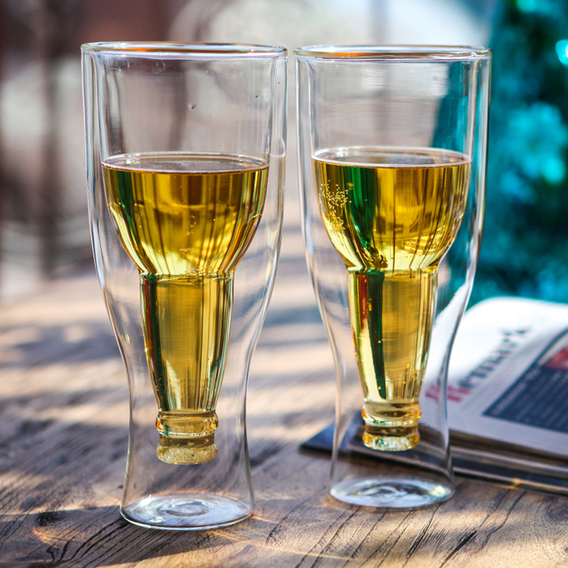 Vidrio de borosilicato para el hogar taza de agua con aislamiento de doble capa taza de agua fría cerveza taza de hielo taza de cerveza vaso de whisky