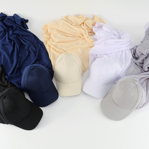 New foreign trade Shopee hot model solid color jersey and cotton baseball cap all-in-one hat set sun protection turban shawl