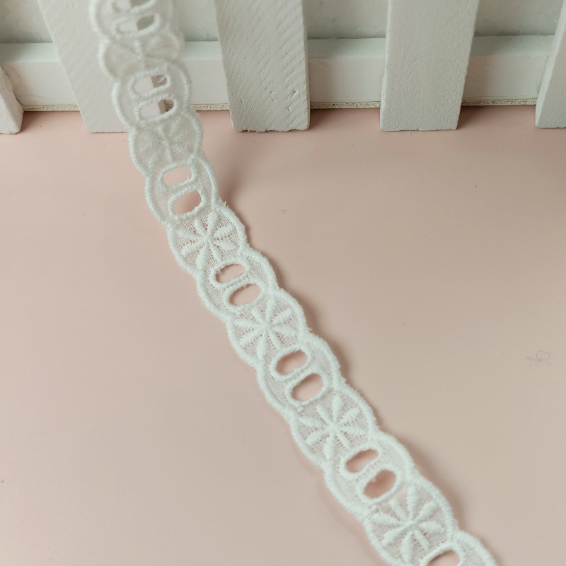 源头工厂瑞士进口大机现货充足棉布花边服装辅料窗帘棉布刺绣花边