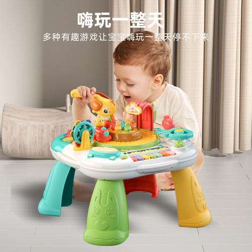 Early Education Game Table Toy Desk for Children, Multifunctional Cognitive Learning Table for Babies, Suitable for 1-2 Year Old Girls and Boys