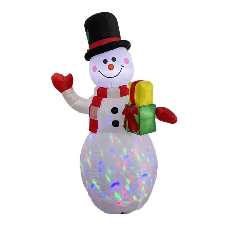 Navidad transfronteriza luminosa caja de regalo muñeco de nieve infláble de color Santa Claus decoración de patio al aire libre diseño modelo de aire