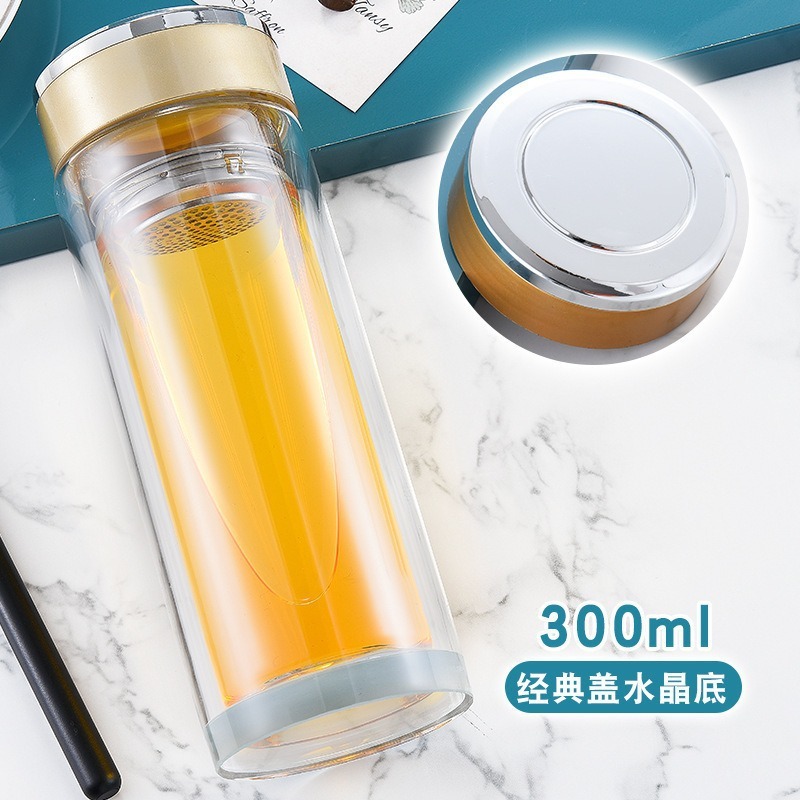 厂家定制高硼硅玻璃杯家用双层隔热水杯耐高温印字logo隔热防烫|undefined