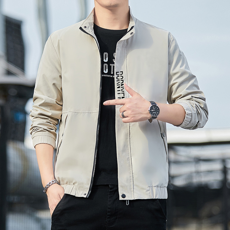 2022 primavera y otoño nueva chaqueta coreana abrigo de los hombres Moda todo-Juego de la capa de una sola pieza de entrega