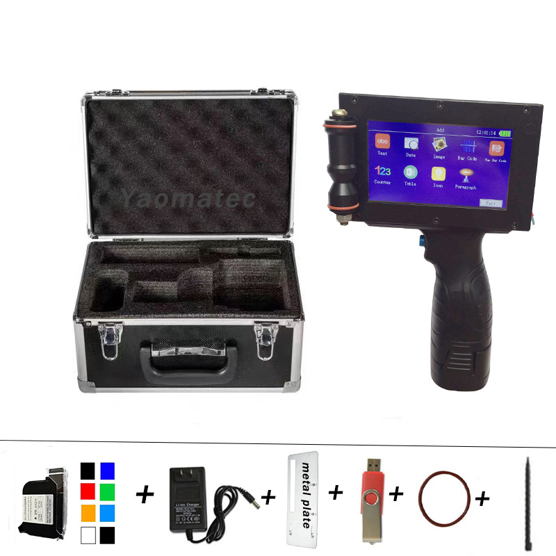 Yaomatec 25,4mm Código QR código de barras período de validez logo variable de datos impresora de inyección de tinta de mano